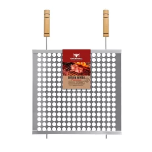 GRELHA GAUCHO TELA MOEDA AÇO CARBONO 50CMX40CM